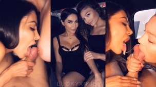 Two Hot Snapchat Babes Fuck Their Uber Driver