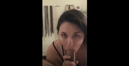 Girlfriend Sucking Balls and Giving Good Head For Facial on Snapchat