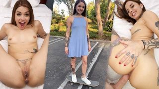 Banned Stories – Tattooed Skater Girl Vanessa Vega Skateboarding and Squirting In Public