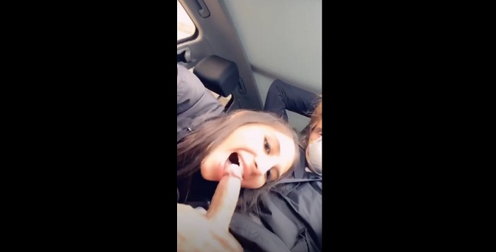 Snapchat Girl Gives Head and Deepthroat Her Sugar Daddy In The Car